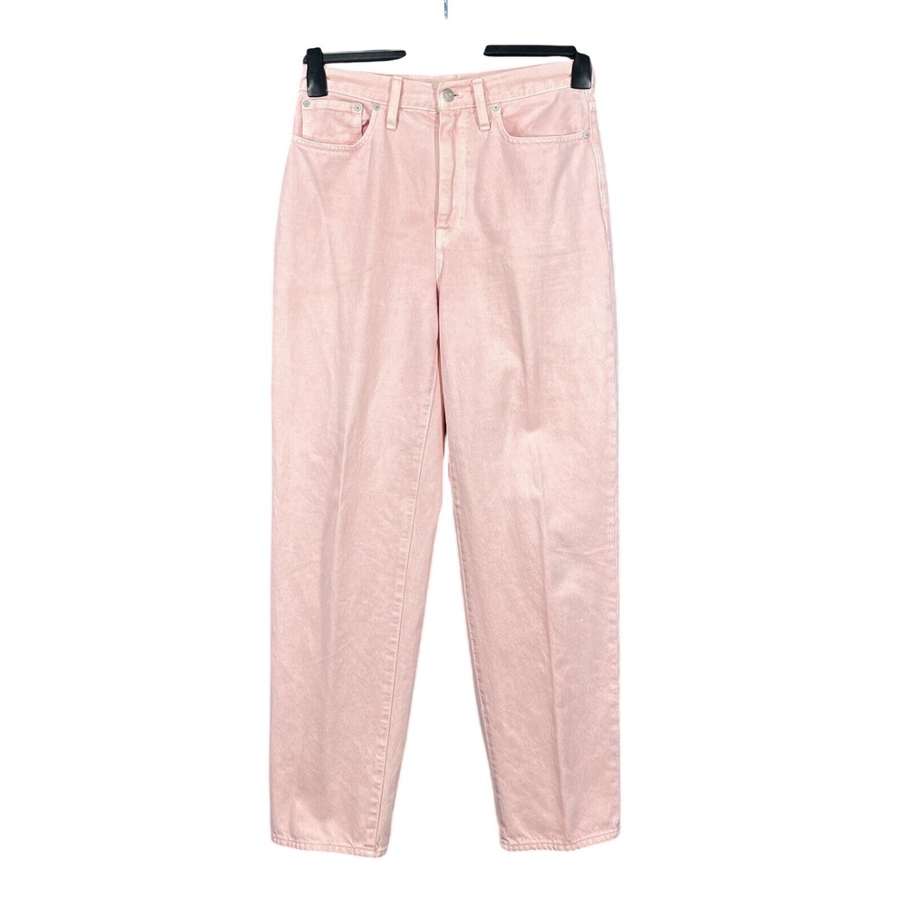 MADEWELL Baggy Fit WOMEN'S Pink DENIM Straight Leg HIGH-RISE 5-Pocket JEANS 28